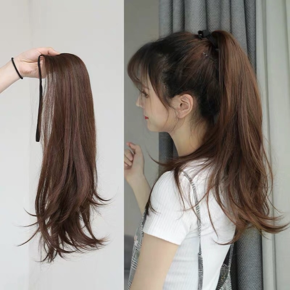 Female wig strap type micro-volume pony tail wig